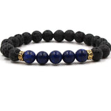 Pulseira de pérolas naturais dos chakras lazurite