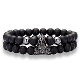 Pulseira de pérolas de ônix preto