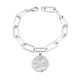 Pulseira de proteção de são bento prata / 18 cm