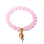 Pulseira de quartzo rosa e concha valor por defeito título