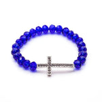 Pulseira discreta cruz azul
