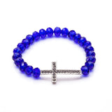 Pulseira discreta cruz azul