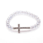 Pulseira discreta cruz branco