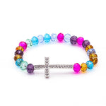 Pulseira discreta cruz multicolorido