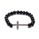 Pulseira discreta cruz preto