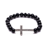 Pulseira discreta cruz preto