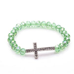 Pulseira discreta cruz verde