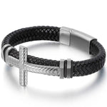 Pulseira elegante com cruz prata / 21,5 cm
