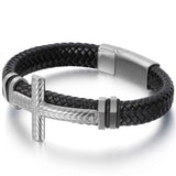 Pulseira elegante com cruz prata / 21,5 cm