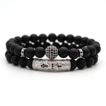 Pulseira elegante de ónix prata