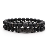 Pulseira elegante de ónix preto