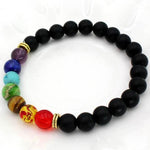 Pulseira espiritual dos 7 chakras preto mate