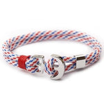 Pulseira feminina âncora branco e vermelho