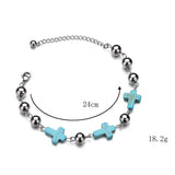 Pulseira feminina com pequenas cruzes prata