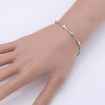 Pulseira feminina cruz em metal