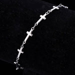 Pulseira feminina cruz em metal
