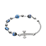 Pulseira feminina cruz prata