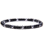 Pulseira fina de hematita 6 mm / 17 cm