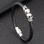 Pulseira gótica caveira crânio clássico / 19 cm