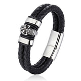 Pulseira gótica caveira preto e branco / 19 cm
