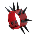 Pulseira gótica com tachas vermelho