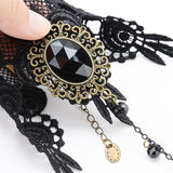 Pulseira gótica feminina preto