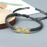 Pulseira infinito cinzenta e dourada valor por defeito título