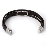 Pulseira infinito couro castanho valor por defeito título