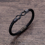 Pulseira infinito de couro preto valor por defeito título