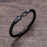 Pulseira infinito de couro preto valor por defeito título