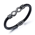 Pulseira infinito de couro preto valor por defeito título