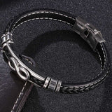 Pulseira infinito de couro sintético