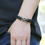 Pulseira infinito em couro preto valor por defeito título