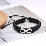 Pulseira infinito em couro preto valor por defeito título