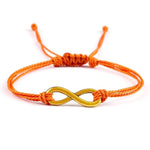 Pulseira infinito laranja valor por defeito título