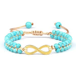 Pulseira infinito pérolas azuis valor por defeito título