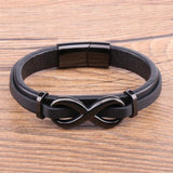 Pulseira infinito preta 19 cm