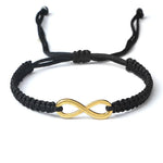 Pulseira infinito preta e dourada valor por defeito título