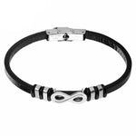 Pulseira infinito redonda preto / 17 cm