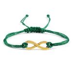Pulseira infinito verde valor por defeito título