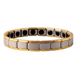 Pulseira magnética de titânio ouro e prata