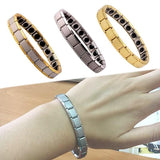 Pulseira magnética de titânio ouro
