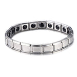 Pulseira magnética de titânio prata
