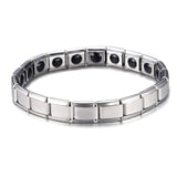Pulseira magnética de titânio prata