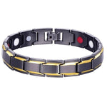 Pulseira magnética preta e dourada valor por defeito título