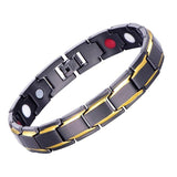 Pulseira magnética preta e dourada valor por defeito título