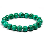 Pulseira malaquita 10mm verde / 16 cm