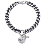 Pulseira masculina cruz fé’ obras