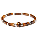 Pulseira masculina olho de tigre 17 cm