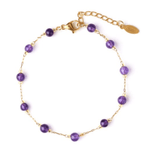 Pulseira minimalista de ametista valor por defeito título